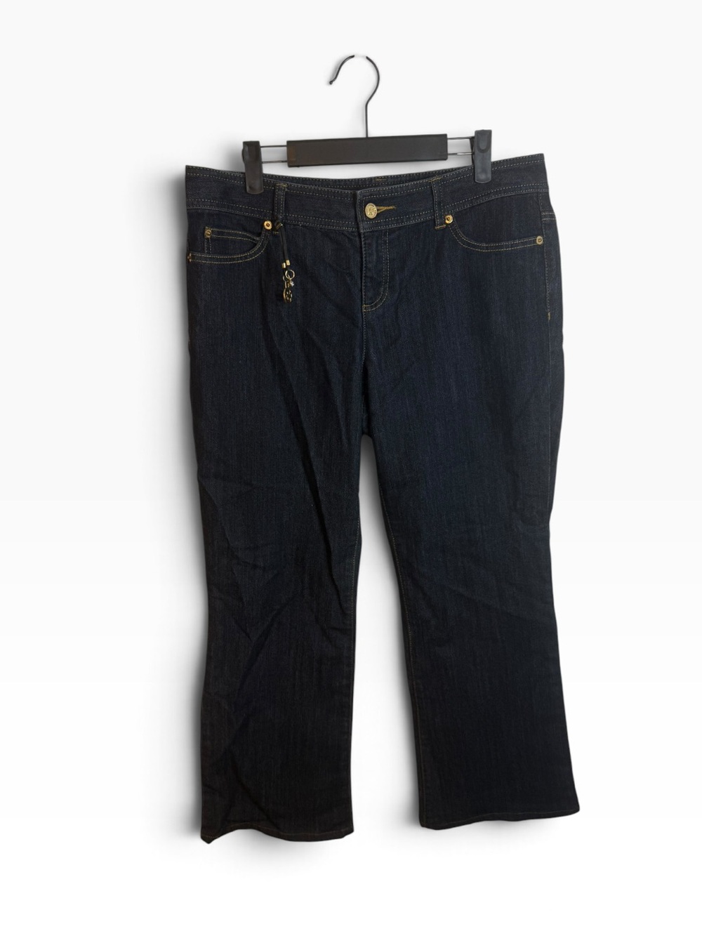 Michael Kors Dark Wash Low Rise Y2K Bootcut Cropped Jeans
